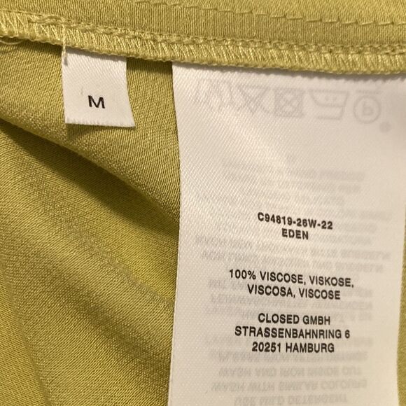 CLOSED Eden Top Charmeuse Tank Top 100% Viscose Chartreuse Green Yellow Medium - Picture 12 of 14